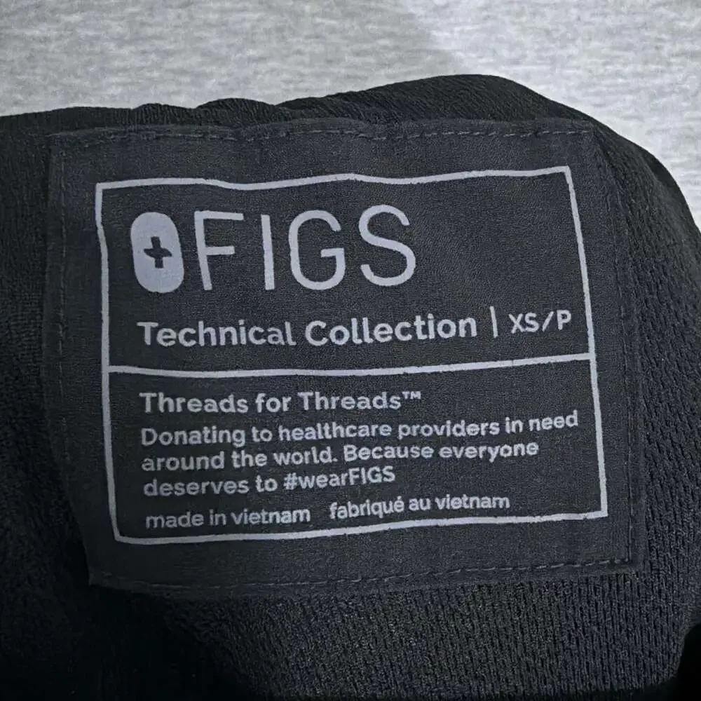 Figs Women’s Size XS/P Black High Waisted Skinny Yola Scrub Lined Pants